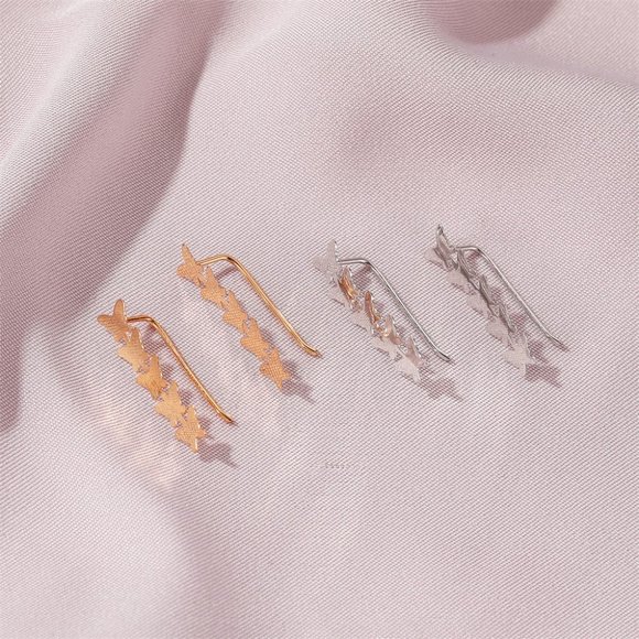 Butterfly Ear Cuff Earring Metal Boho Chic - Picture 2 of 9